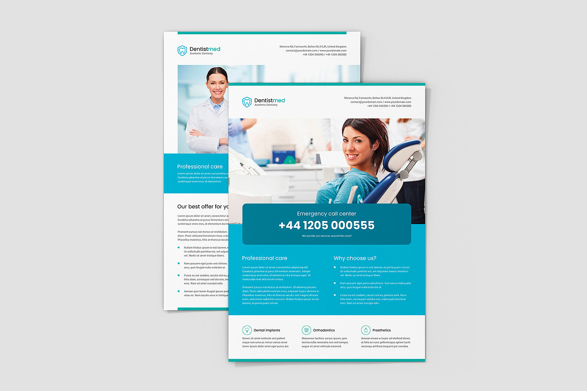 Dentist Flyer Canva Template, a Brochure Template by artbart (Photo 3 of 9)