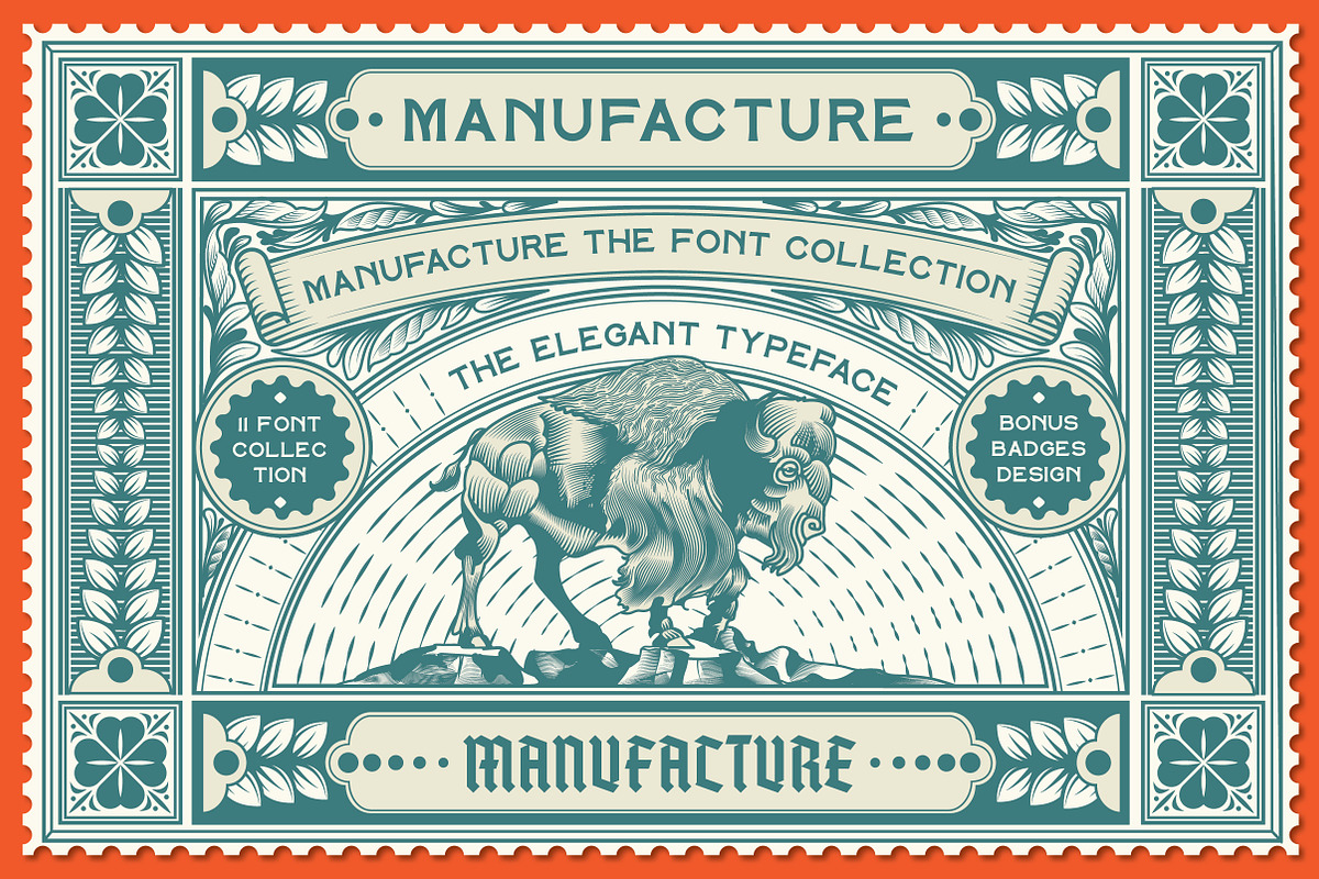 manufacture font collection, a Font by Tegh co. (Photo 1 of 13)