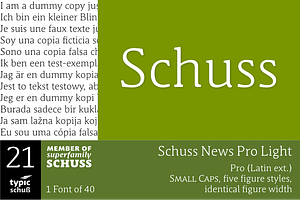 SchussNewsProLight No.21 1 Font