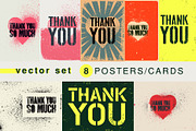 Thank You grunge vector cards set., a Background Graphic by PoPaShop (Thumbnail 1 of 9)