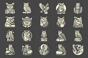 Vintage Great Horned Owl Designs, an Animal Illustration by devastd (Thumbnail 10 of 13)