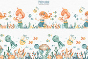 Mermaids watercolor collection, an Animal Illustration by Marina Ermakova (Thumbnail 12 of 16)