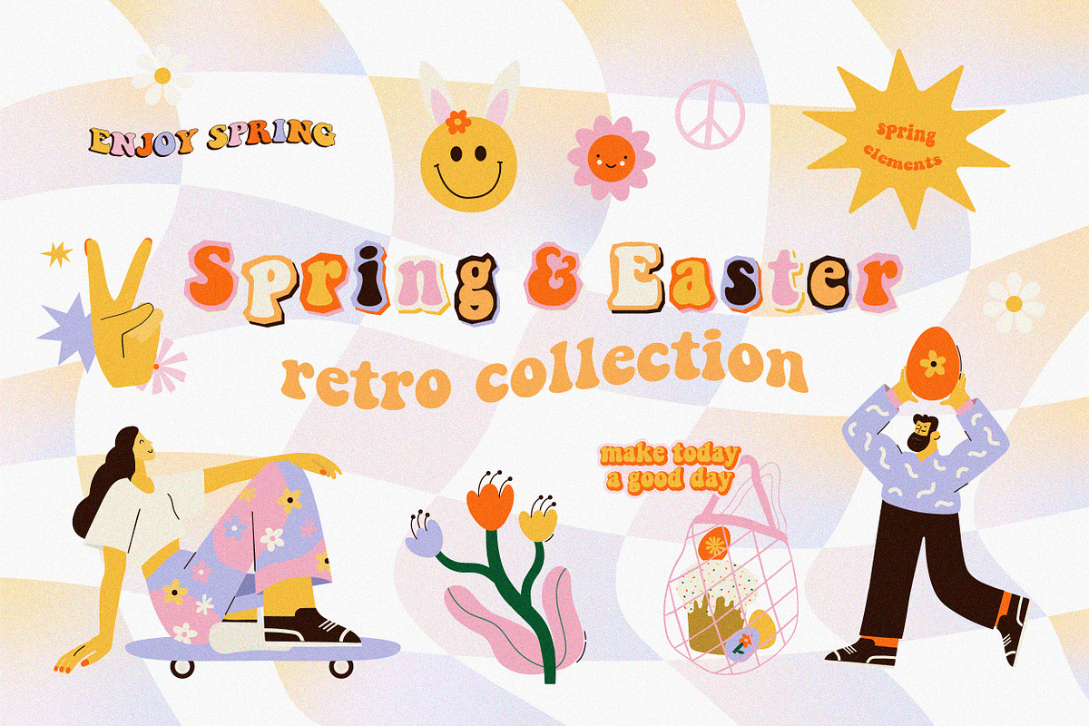 BUNDLE Retro groovy 70s - 5 in 1, an Object Graphic by lokko studio