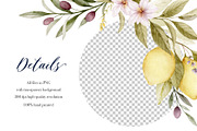 Mediterranean Lemon Olive Watercolor, an Object Illustration by Elena Medvedeva (Thumbnail 9 of 10)