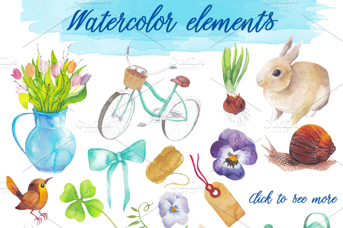 Secret garden: big watercolor bundle, an Object Graphic by Beauty Drops (Photo 2 of 5)