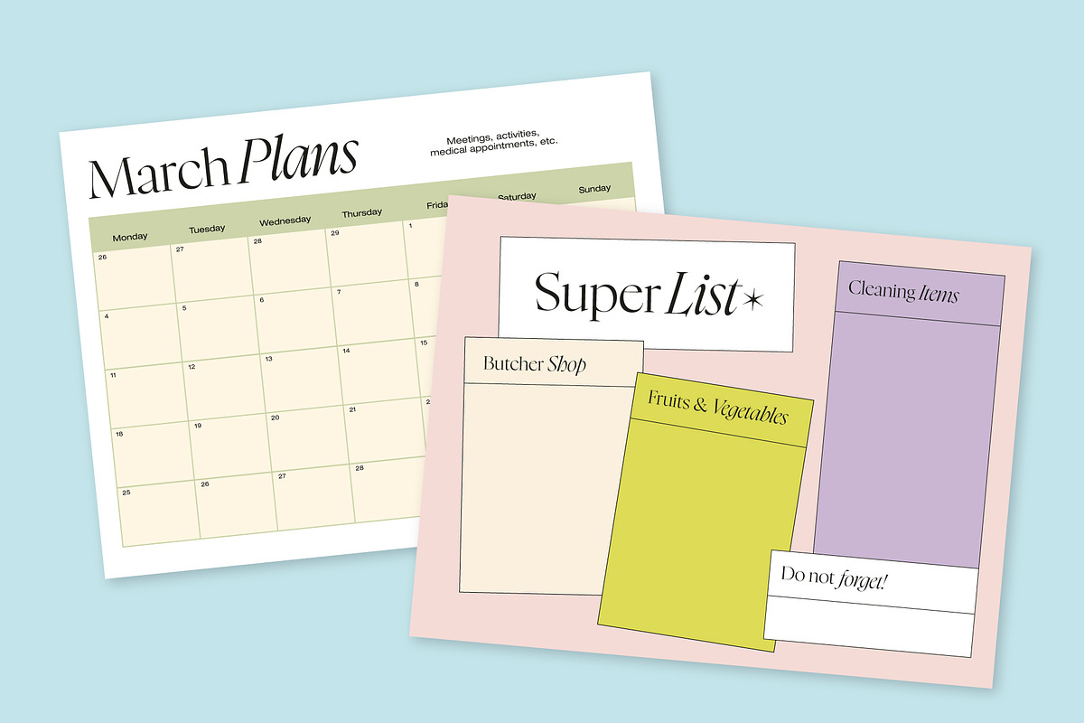 Monthly Planner - March 2024, a Poster Template by Roumec Estudio (Photo 2 of 5)
