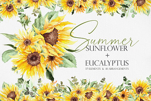 Watercolor Flower - Summer Sunflower