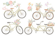 Pastel Floral Bicycle Vectors, an Illustration by Amanda Ilkov (Thumbnail 5 of 5)
