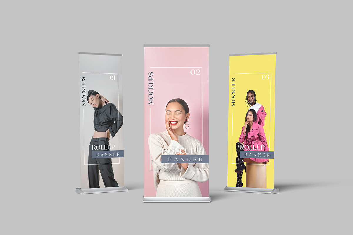 Rollup Banner Mockup, an Advertising Mockup by Graphiculon (Photo 2 of 11)