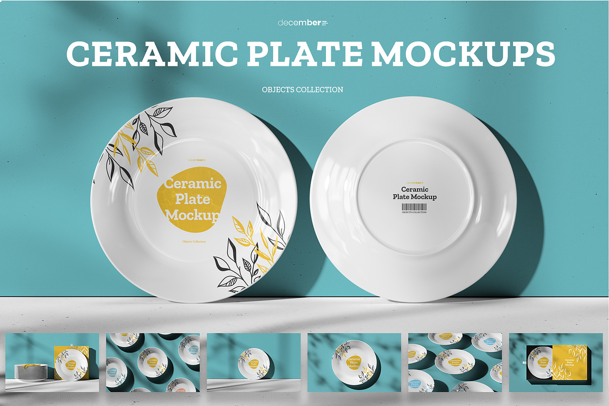 7 Mockups Ceramic Plates, a Household Mockup by Grow Design Craft Studio (Photo 1 of 8)