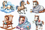 Watercolor Baby Horse Clipart, an Illustration by CraftArtStudio (Thumbnail 2 of 6)