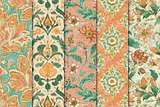 Boho Summer Orange & Aqua Patterns, a Pattern Graphic by Maishop (Thumbnail 2 of 4)