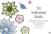Chinoiserie Floral Patterns & Motifs, a Pattern Graphic by MenoMelo Studio (Thumbnail 6 of 8)