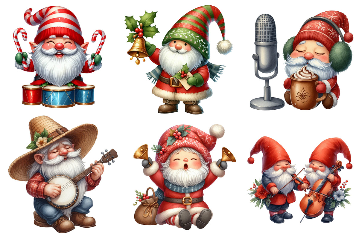 Christmas Gnome Musicians Sublimatio, an Illustration by CreationArt (Photo 5 of 5)