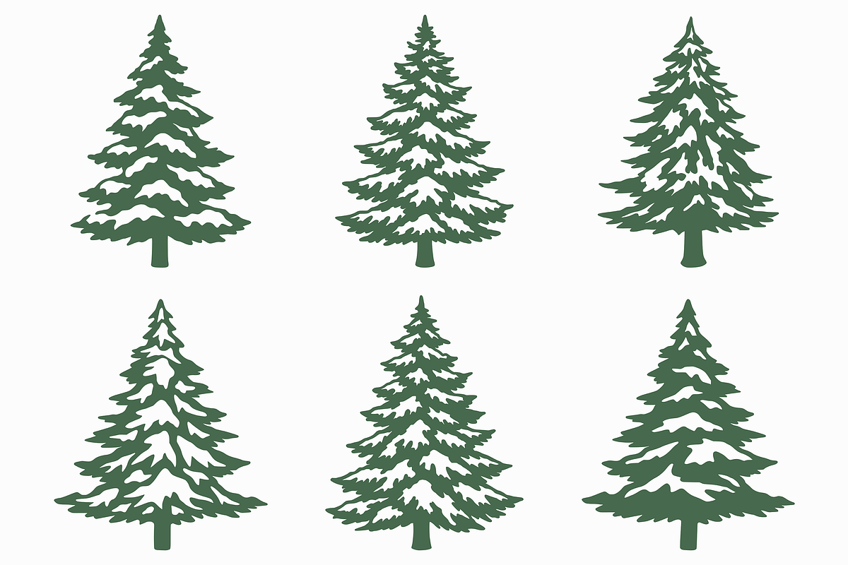 Snowy Pine Tree SVG PNG Bundle, a Seasonal Illustration by Kusumaillustration (Photo 6 of 14)