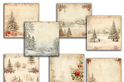 Vintage Christmas Digital Paper, a Seasonal Illustration by Vasmila (Thumbnail 3 of 6)