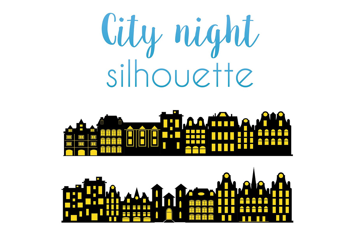 Night silhouette of the city, an Illustration by AlexZeL (Photo 1 of 5)