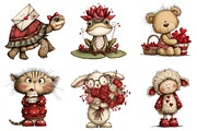 Quirky Valentines Animals Clipart, an Illustration by Dream Creation (Thumbnail 4 of 7)
