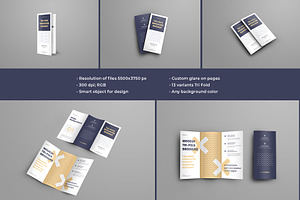 Mockups Leafleat DL Trifold Brochure