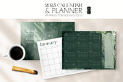 Green Calendar 2025 & Weekly Planner, a Stationery Template by Elena Dorosh (Thumbnail 1 of 5)