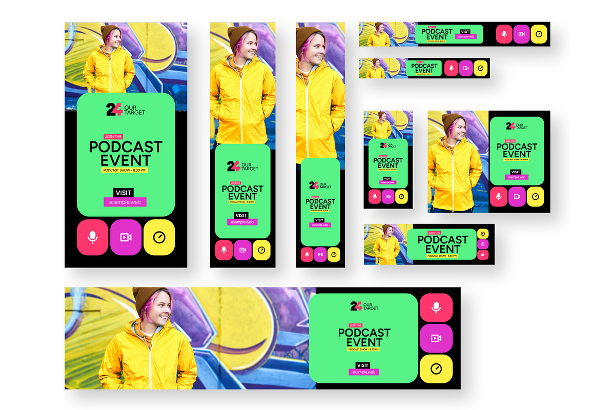 Podcast Event Web Banner Ads, an UI Kit Template by CreativeShaper (Photo 1 of 4)