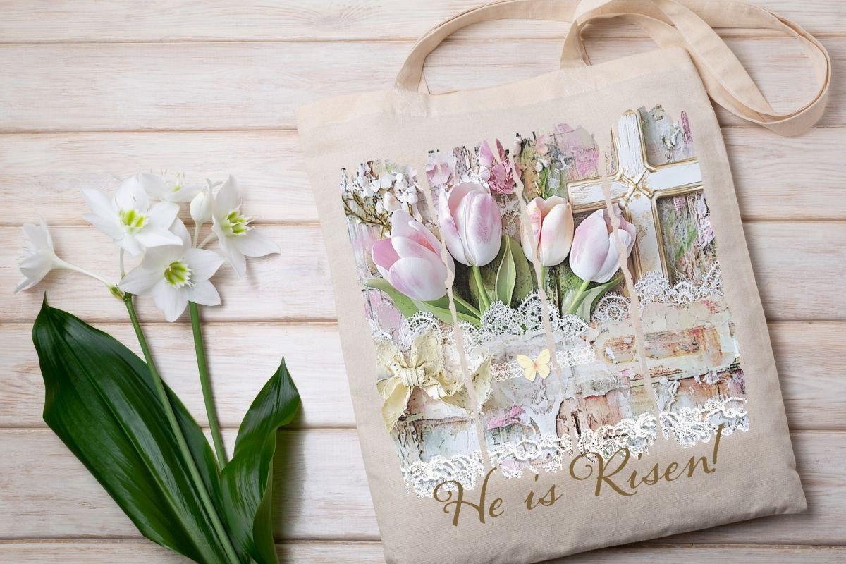 He is Risen Cross Spring Flowers PNG, a Seasonal Illustration by JoDitt Designs (Photo 2 of 3)