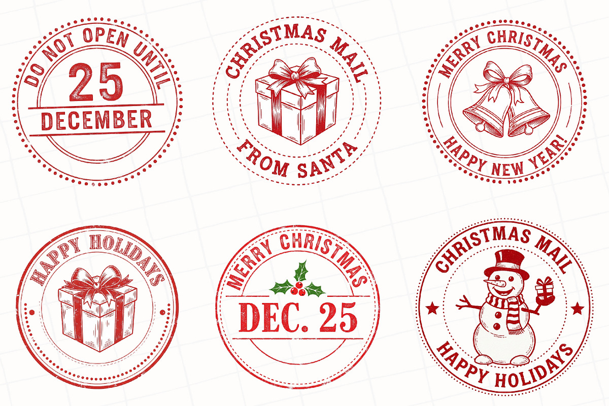 Christmas Stamp Sublimation, an Illustration by OK Design (Photo 2 of 5)
