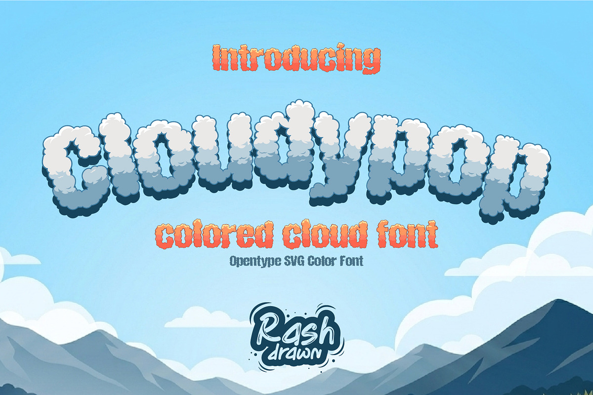 Cloudypop, a Font by Rashdrawn (Photo 1 of 8)