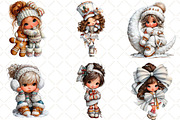 Whimsical Christmas Girls Clipart, an Illustration by Black Bird Studio (Thumbnail 5 of 6)