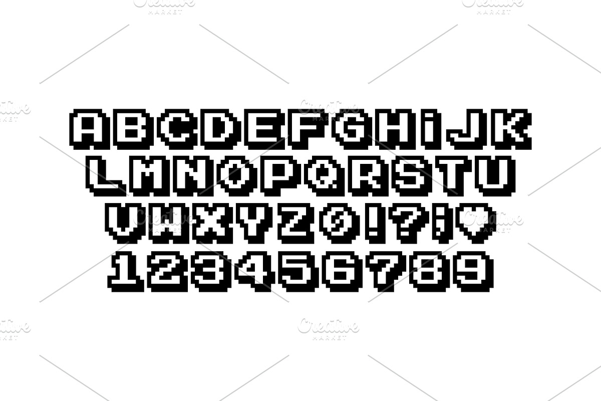 Pixel art, vector letters set., a Templates & Theme by Nomber_86 (Photo 3 of 5)