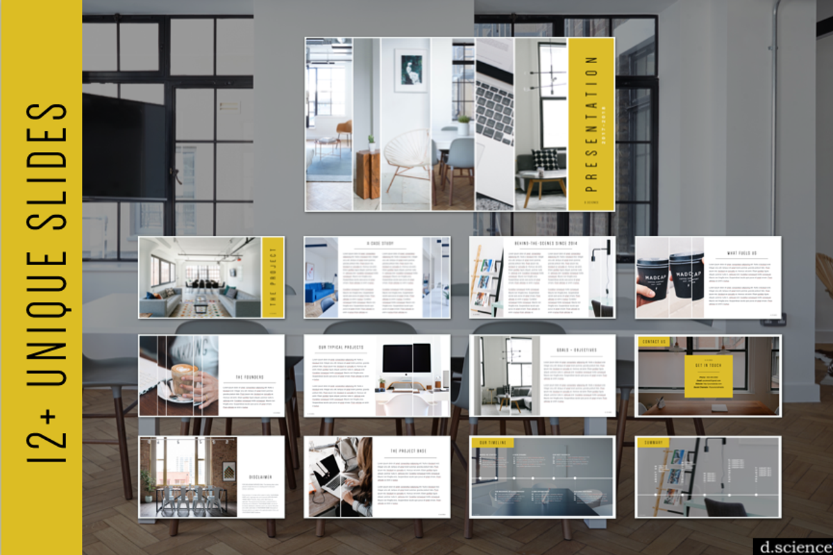Creative Pitch Deck Presentation, a Presentation Template by Template Monkey @dscience (Photo 4 of 12)