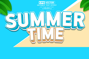 Vector Summer Time 3d Editable Text