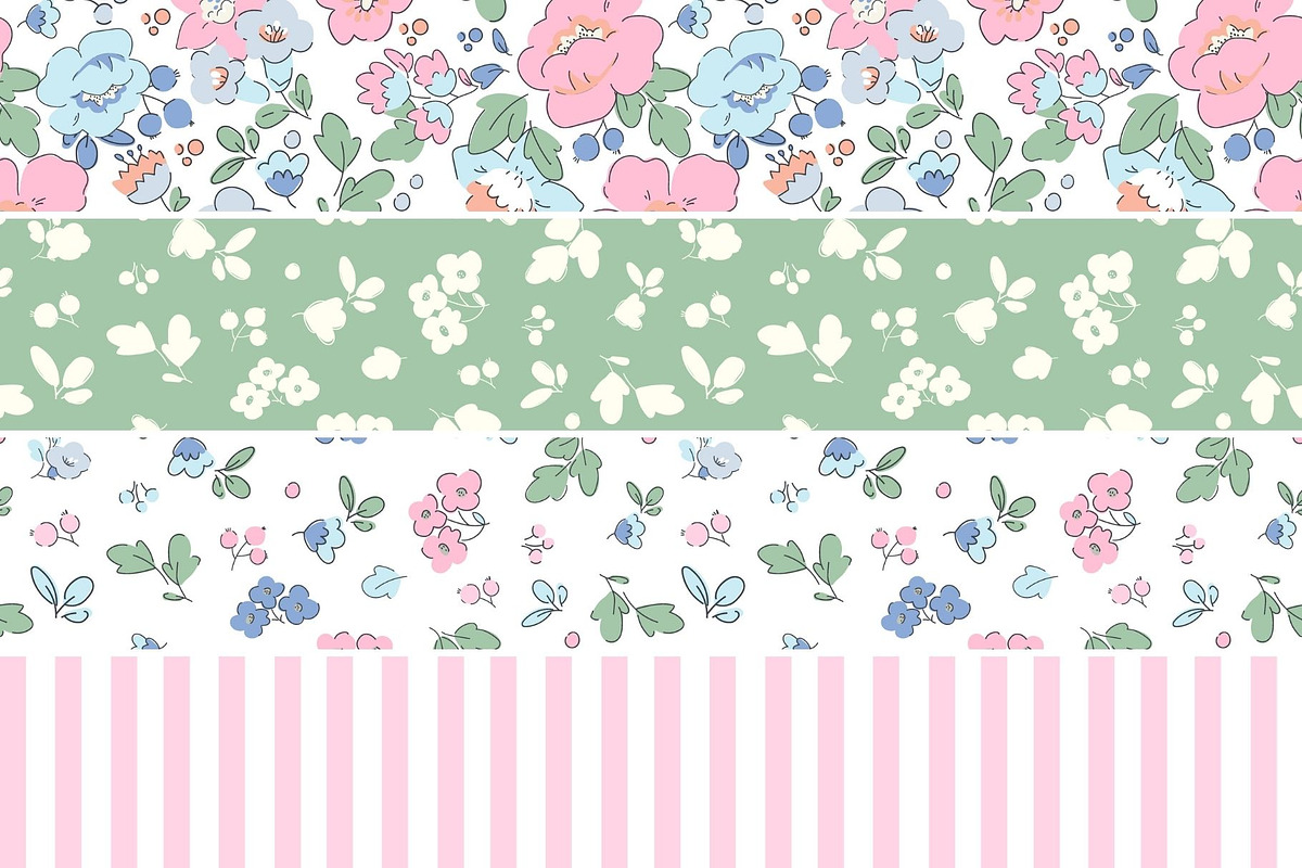 Baby Floral Seamless Patterns, a Wallpaper Graphic by Lembrik's Artworks (Photo 9 of 9)