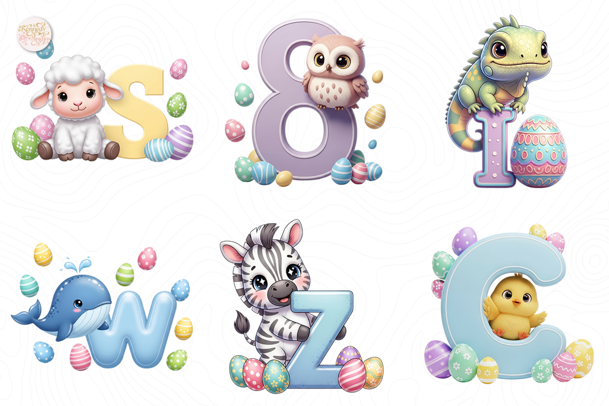 Easter Animal Alphabet PNG Clipart., an Animal Illustration by KennedyStudio (Photo 3 of 5)