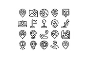 Location pin icon set for navigation, an Object Graphic by pikepicture (Thumbnail 1 of 3)