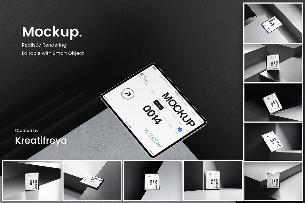 Modern Tablet Mockup Pack, an iPad Mockup by kreatifreya (Photo 1 of 11)