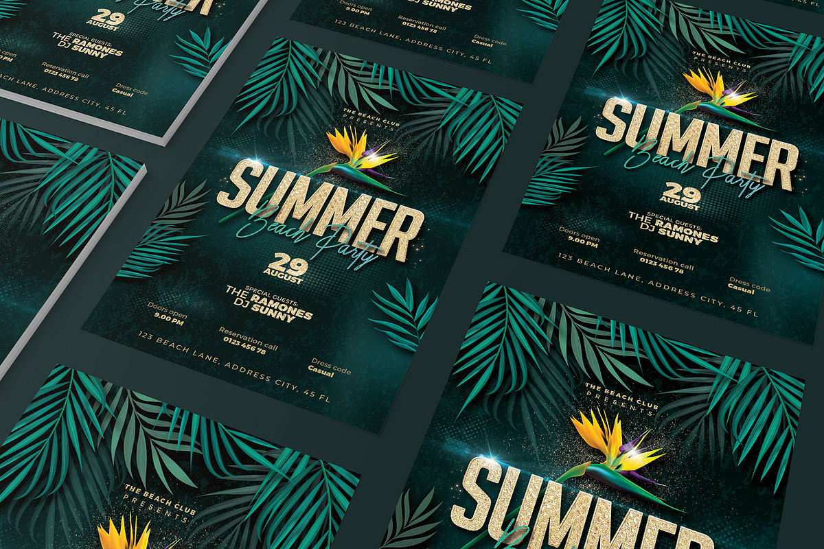 Summer Beach Party, a Flyer Template by Corrella Design (Photo 3 of 3)