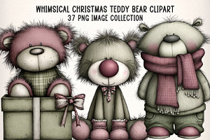 Whimsical Teddy Bear Clipart Bundle, an Illustration by Dream Creation