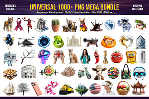 Universal PNG Clipart Mega Bundle, an Object Graphic by Pixeness Studio