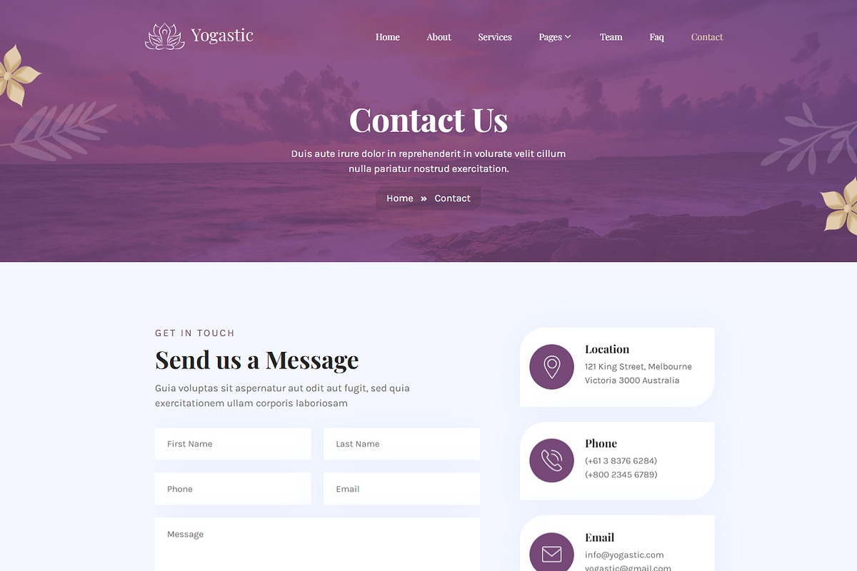 Yoga Fitness Elementor Template Kit, a Landing Page Template by MasterDesigns (Photo 8 of 8)