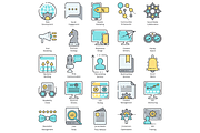 SEO Internet Marketing Icons | Aqua, an Outline Icon by Flat Icons (Thumbnail 3 of 8)