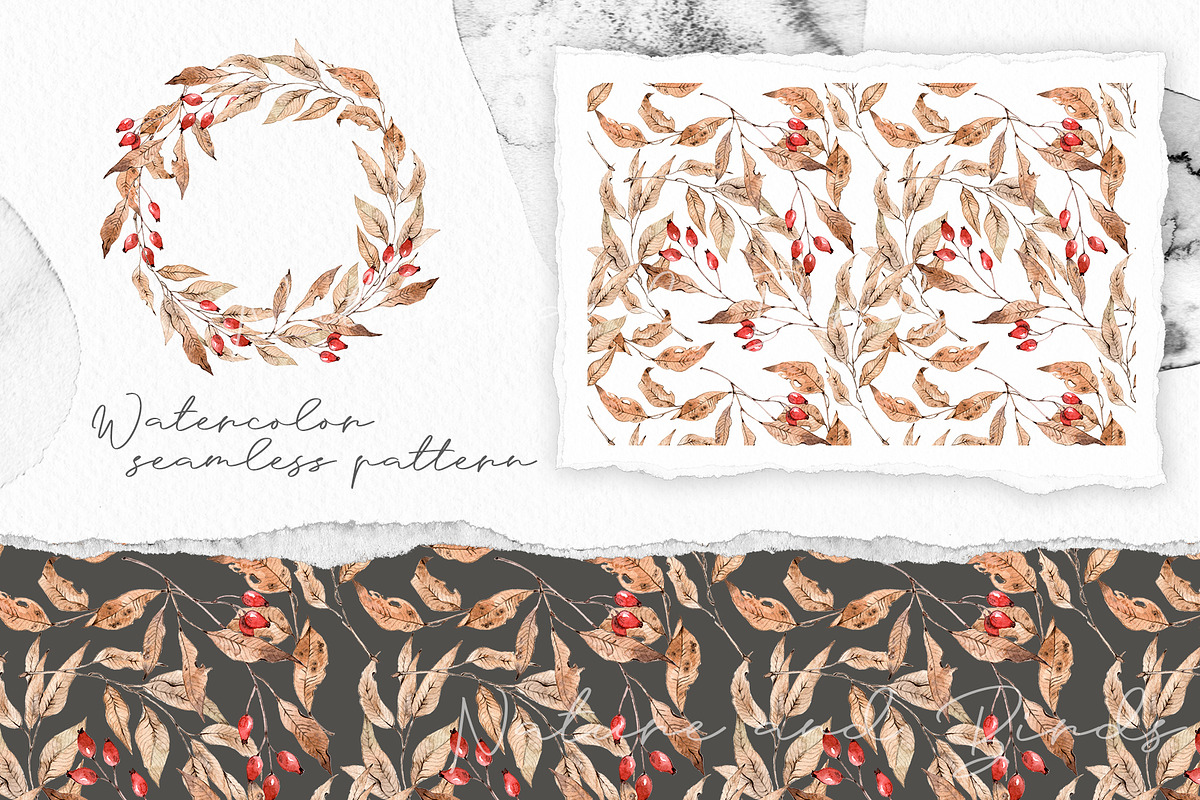 Watercolor Nature and Birds set, an Illustration by Alamella (Photo 6 of 13)