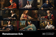 Renaissance DJs. 30 images, a Person Illustration by Handmadefont (Thumbnail 3 of 10)