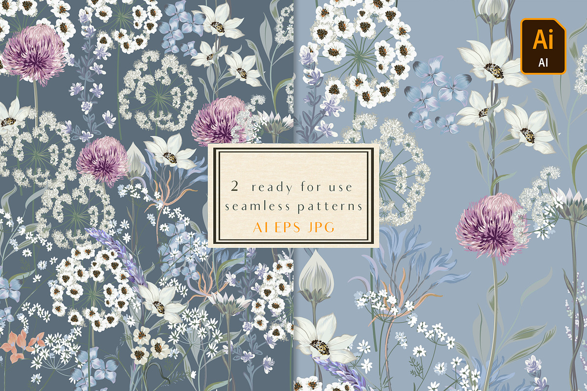 Floral vector seamless pattern, a Pattern Graphic by FleurArt (Photo 1 of 8)