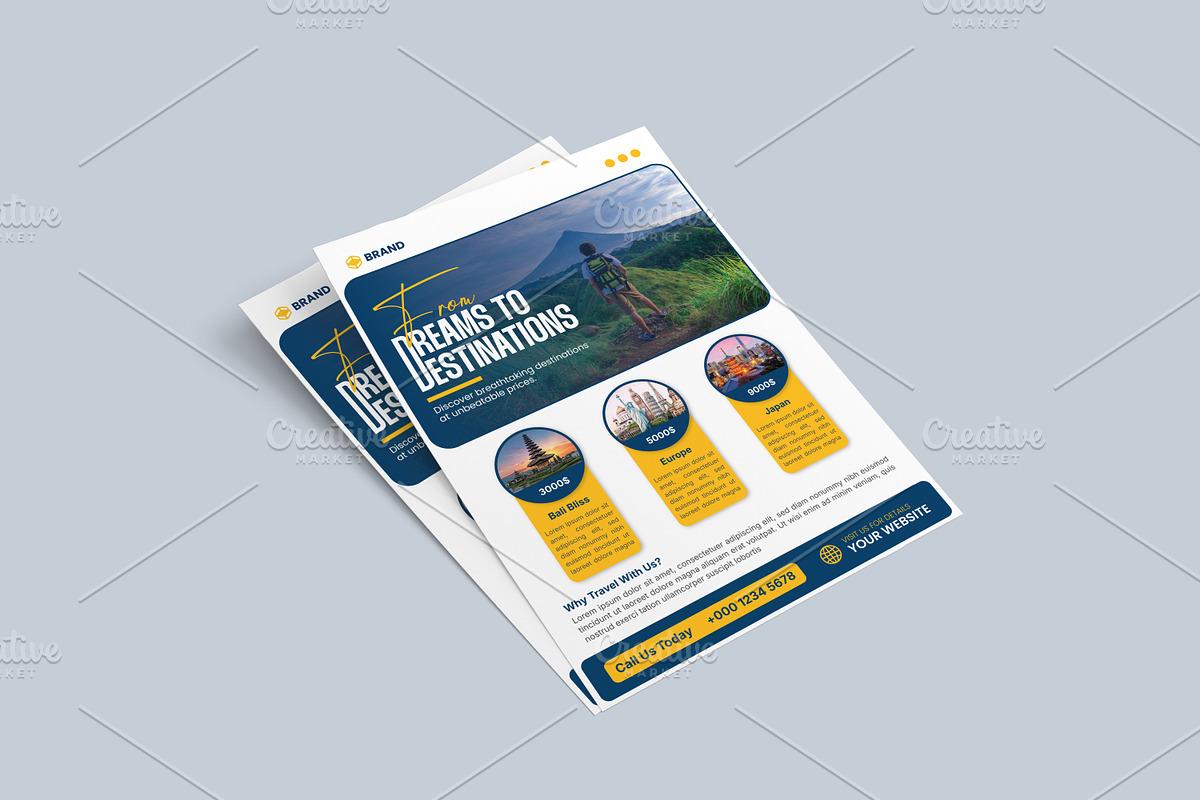 Travel Promotional Flyer Template, a Flyer Template by vectorlnk (Photo 3 of 4)