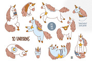 Little Unicorn vector clipart set, an Animal Illustration by Brandianna (Thumbnail 2 of 14)