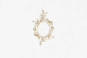 Vintage Floral Wreath Wedding Logo