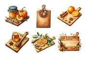 Autumn Cutting Board Clipart Bundle, an Illustration by Daily.Designs (Thumbnail 5 of 5)