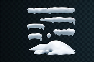 Vector set of snow caps