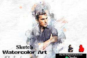 Sketch Watercolor Art Ps Action, an Action Add-On by Studio Retouch
